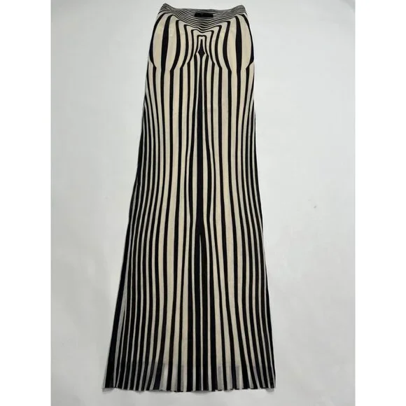 Jean Paul Gaultier Body Morphing Maxi Skirt in Ecru Navy - Picture 5 of 6